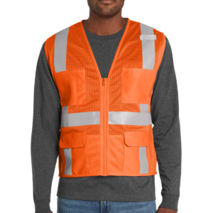 CornerStone ® ANSI 107 Class 2 Mesh Six-Pocket Zippered Vest.