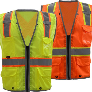 Hype-Lite Class 2 Safety Vest w/ Reflective Piping-X Back