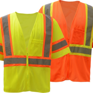 Standard Class 3 Two Tone Mesh Zipper Safety Vest
