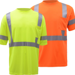 Class 3 Moisture Wicking Short Sleeve Safety T-Shirt with Chest Pocket