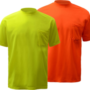 Moisture Wicking Short Sleeve Safety T-Shirt with Chest Pocket