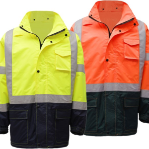 Class 3 Premium Hooded Rain Jacket Black Bottom