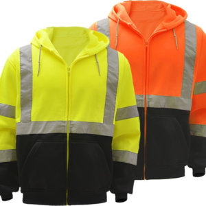 Class 3 Zipper Front Hooded Sweatshirt with Black Bottom