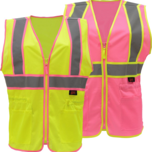 Class 2 Two Tone Ladies Zipper Vest