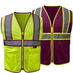 Two Tone Ladies Vest with Plum Trim