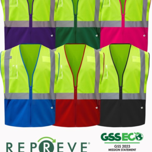 GSS ECO, REPREVE® Recycled Polyester Colored Class 2 Vest